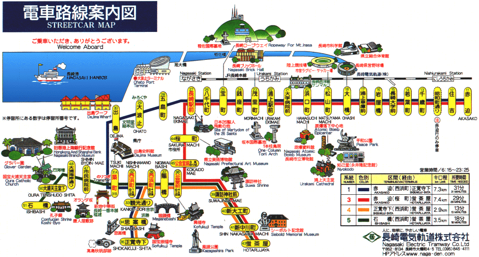 長崎市内電車案内図