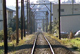 野上電鉄八幡馬場付近の直線